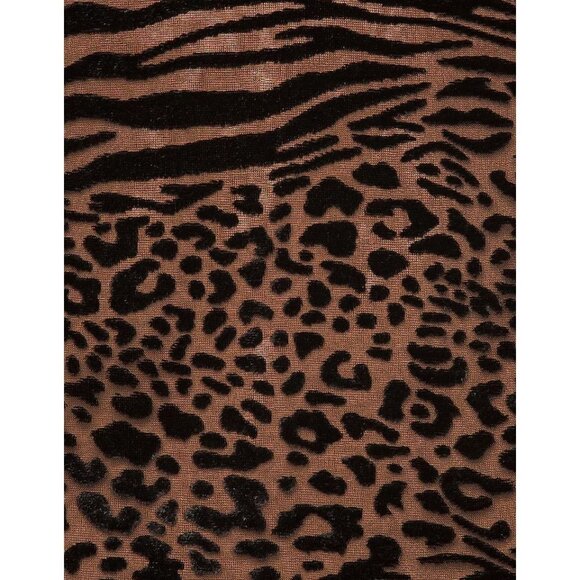 superdown Loraine Mini Dress in Black Leopard XXSmall New Womens Burnout Velvet - Picture 4 of 10